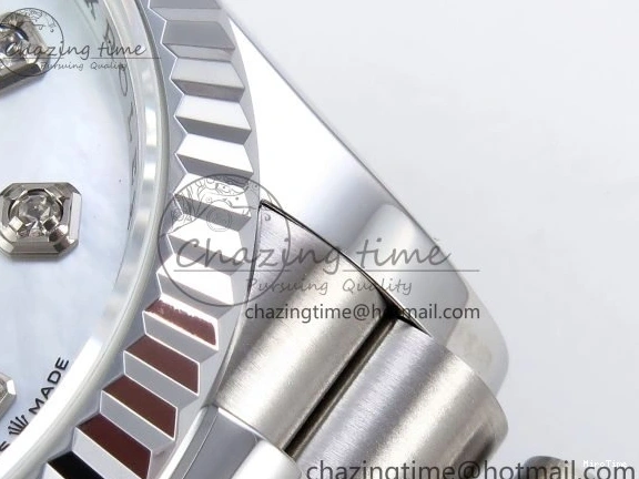 MiroTime 0310 Day Date 36 SS TWSF Best Edition White Diamonds Dial on SS Bracelet A Trendsetting 1604